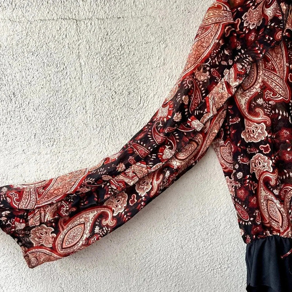 NWT Zara Paisley Printed Ruffle Bodysuit Small - Picture 6 of 8